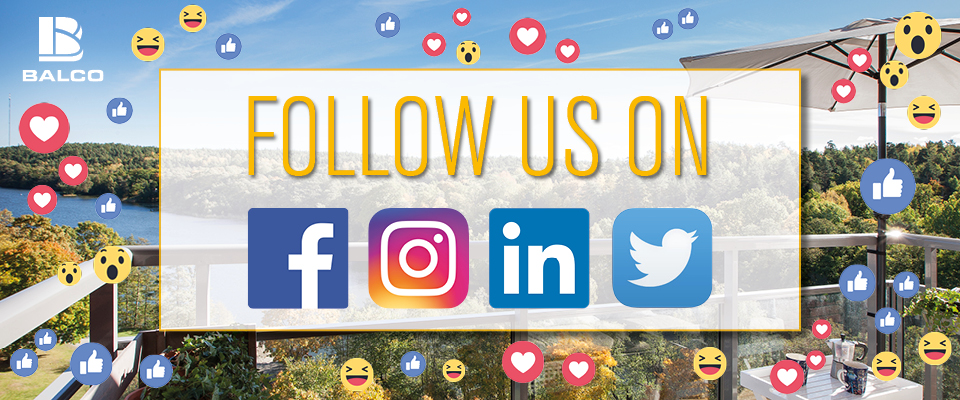 Follow us on social media - Balco
